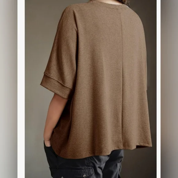 Brown  Oversized Loose Fit Women's Tee - Picture 5 of 5